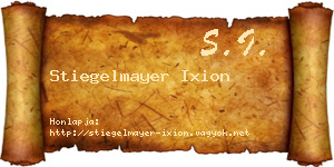 Stiegelmayer Ixion névjegykártya